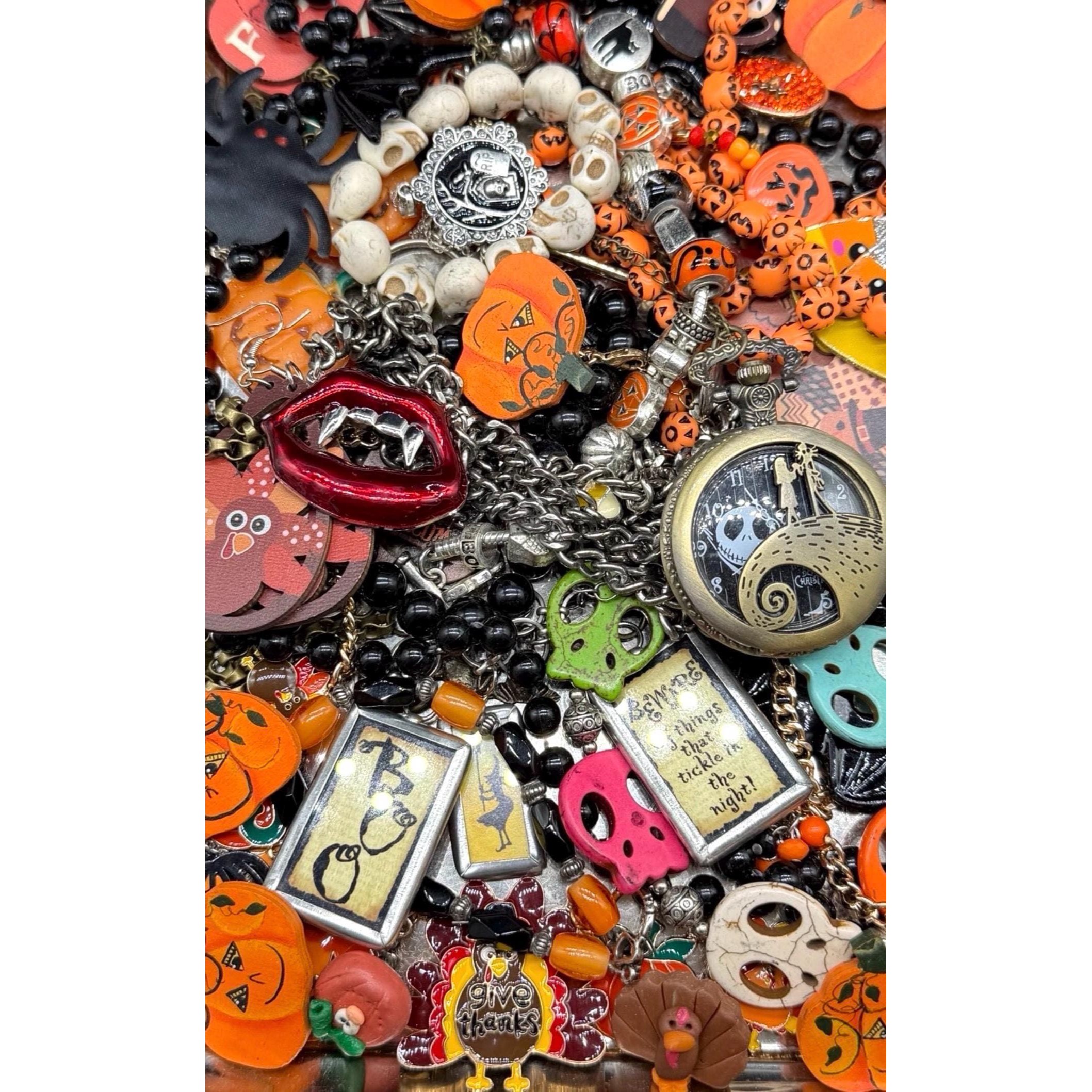 Halloween Jewelry Lot Spooky Vintage Jewelry Lot Reseller Jewelry Broken Jewelry